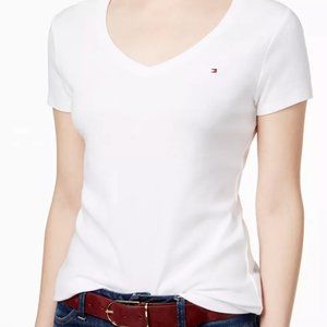 Tommy Hilfiger White V-Neck T-Shirt NWT